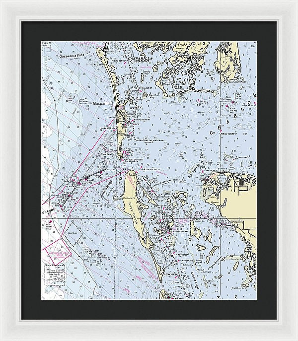 Boca Grande Florida Nautical Chart - Framed Print