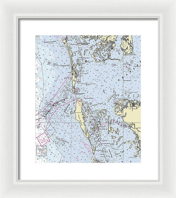 Boca Grande Florida Nautical Chart - Framed Print