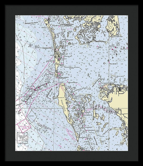 Boca Grande Florida Nautical Chart - Framed Print