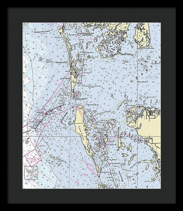 Boca Grande Florida Nautical Chart - Framed Print