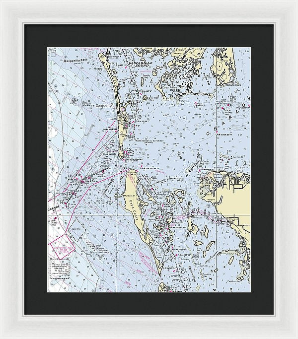 Boca Grande Florida Nautical Chart - Framed Print