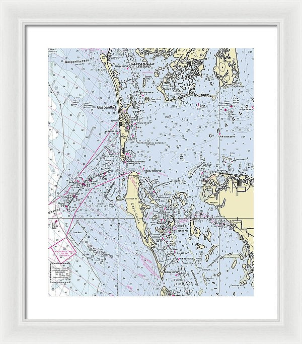 Boca Grande Florida Nautical Chart - Framed Print