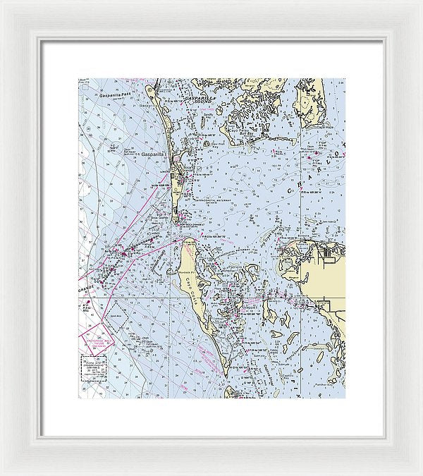 Boca Grande Florida Nautical Chart - Framed Print