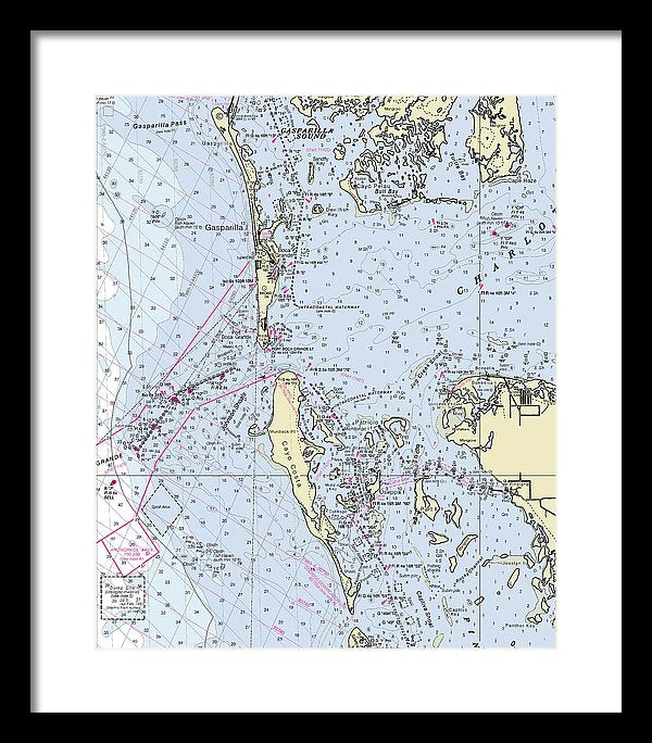 Boca Grande Florida Nautical Chart - Framed Print