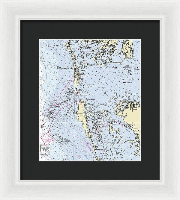 Boca Grande Florida Nautical Chart - Framed Print