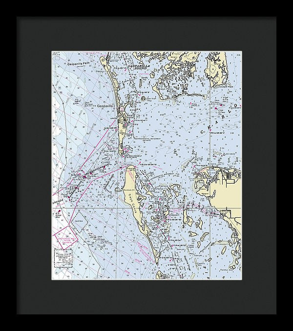 Boca Grande Florida Nautical Chart - Framed Print