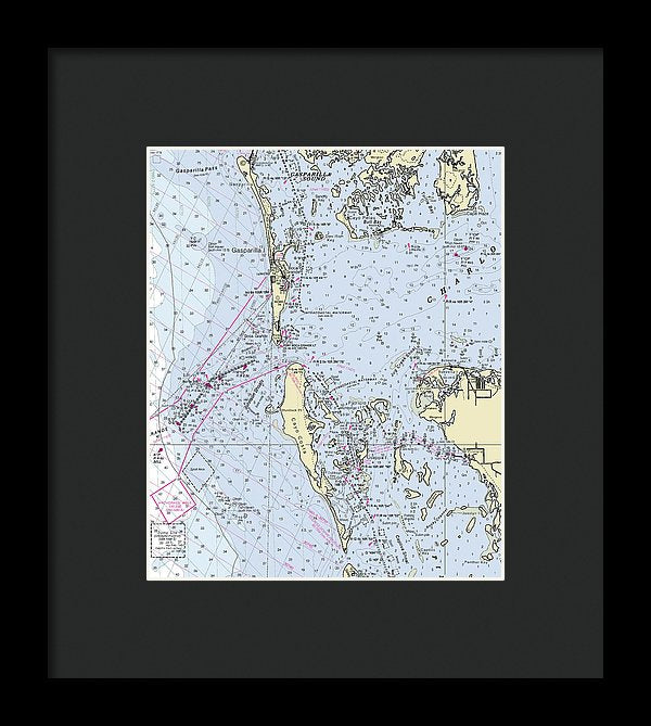 Boca Grande Florida Nautical Chart - Framed Print