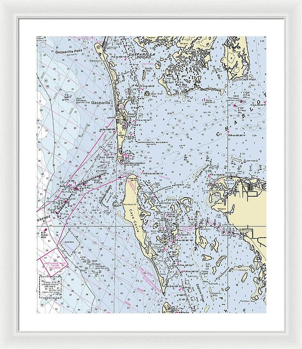 Boca Grande Florida Nautical Chart - Framed Print