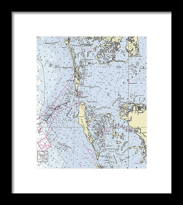 Boca Grande Florida Nautical Chart - Framed Print