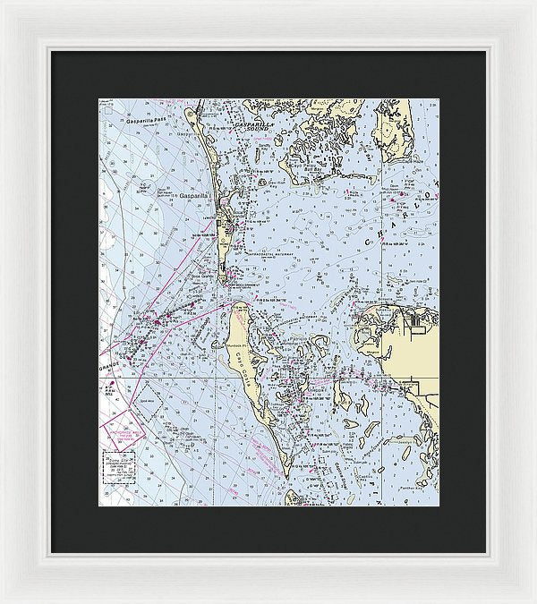 Boca Grande Florida Nautical Chart - Framed Print