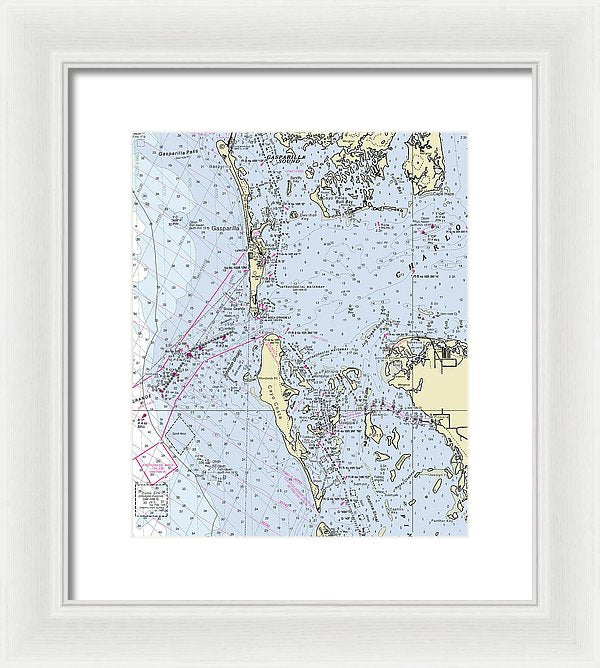 Boca Grande Florida Nautical Chart - Framed Print