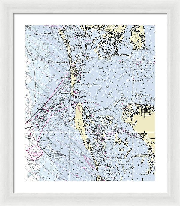 Boca Grande Florida Nautical Chart - Framed Print