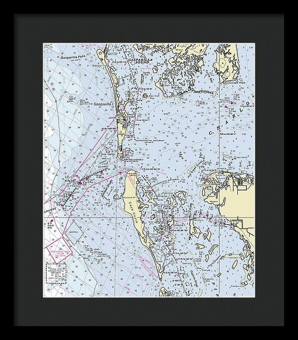 Boca Grande Florida Nautical Chart - Framed Print