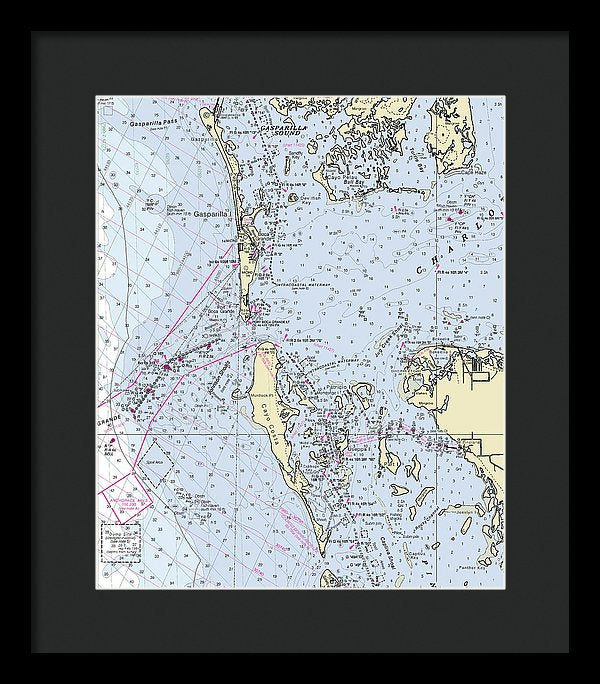 Boca Grande Florida Nautical Chart - Framed Print