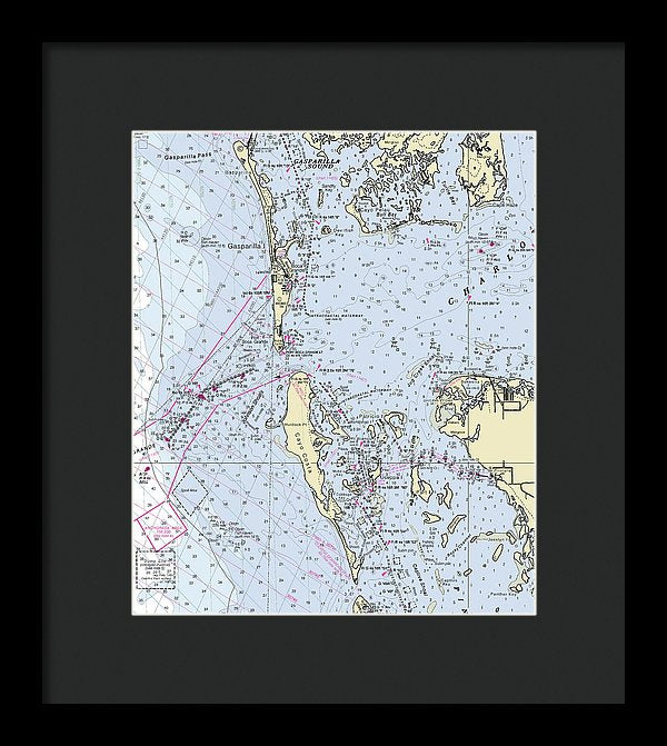 Boca Grande Florida Nautical Chart - Framed Print