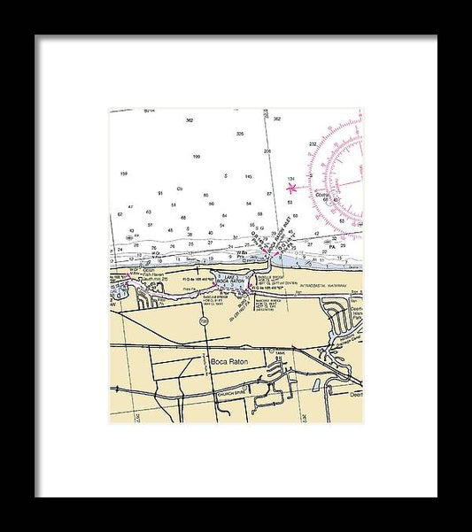 A beuatiful Framed Print of the Boca Raton-Florida Nautical Chart by SeaKoast
