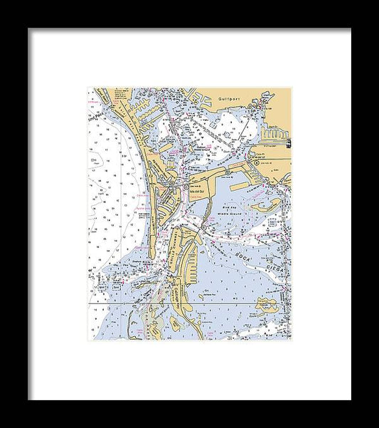 Bocal Ciega Bay-florida Nautical Chart - Framed Print