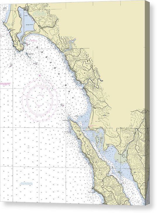 Bodega Bay California Nautical Chart Canvas Print