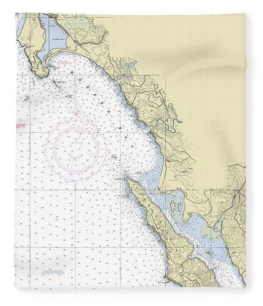 Bodega Bay California Nautical Chart Blanket