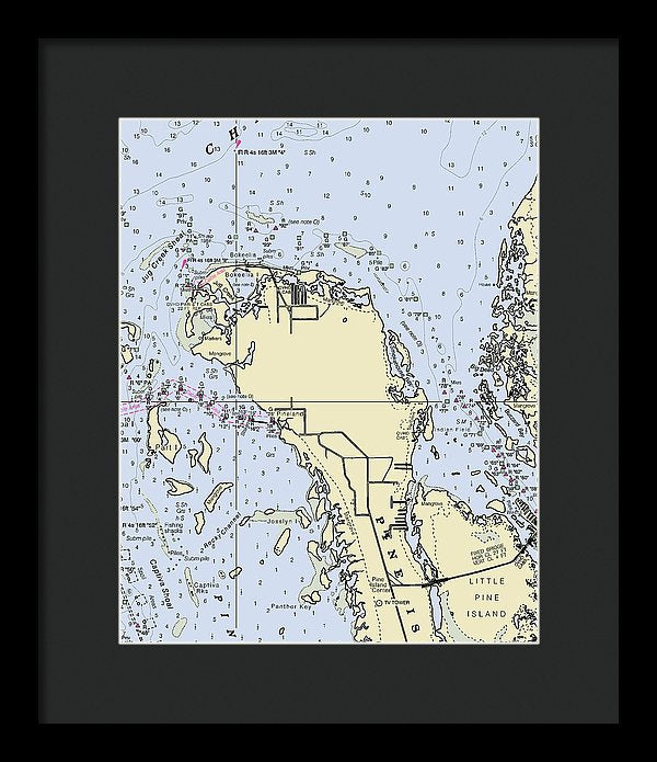 Bokeelia Florida Nautical Chart - Framed Print