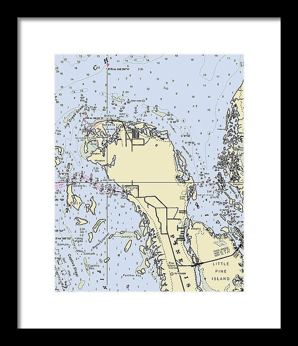 Bokeelia Florida Nautical Chart - Framed Print