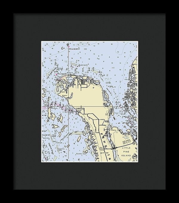 Bokeelia Florida Nautical Chart - Framed Print