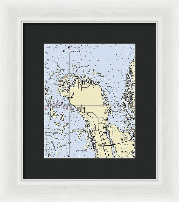 Bokeelia Florida Nautical Chart - Framed Print