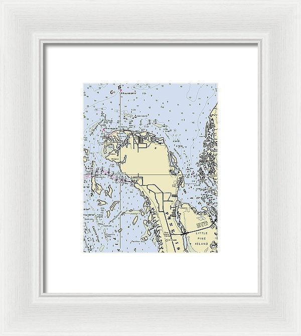 Bokeelia Florida Nautical Chart - Framed Print