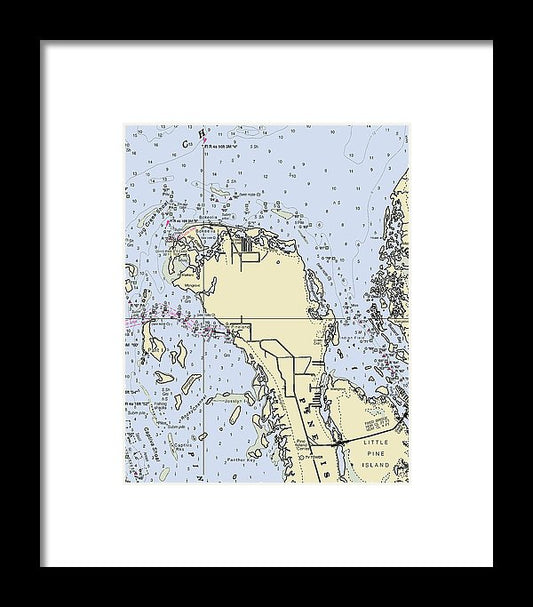 Bokeelia Florida Nautical Chart - Framed Print