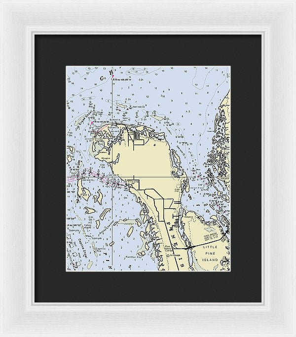 Bokeelia Florida Nautical Chart - Framed Print