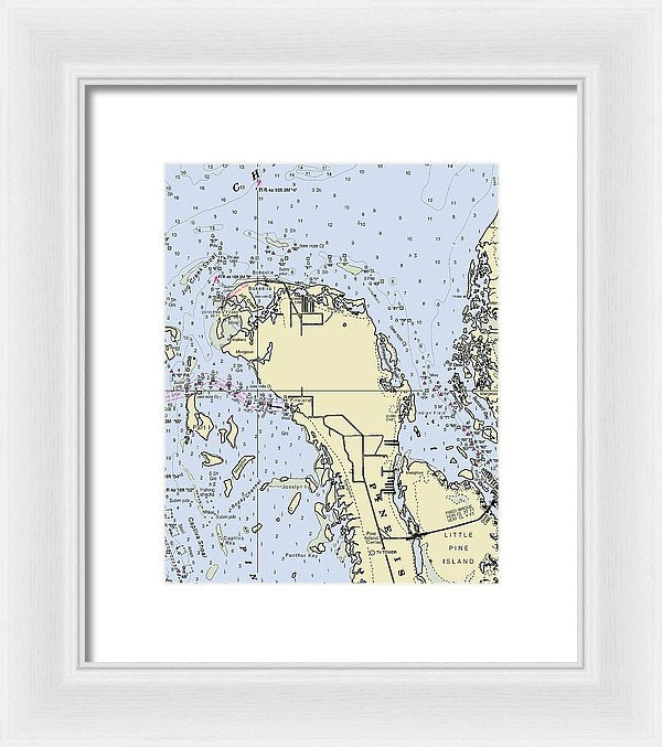 Bokeelia Florida Nautical Chart - Framed Print