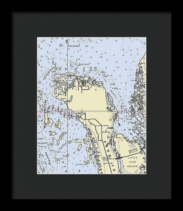 Bokeelia Florida Nautical Chart - Framed Print