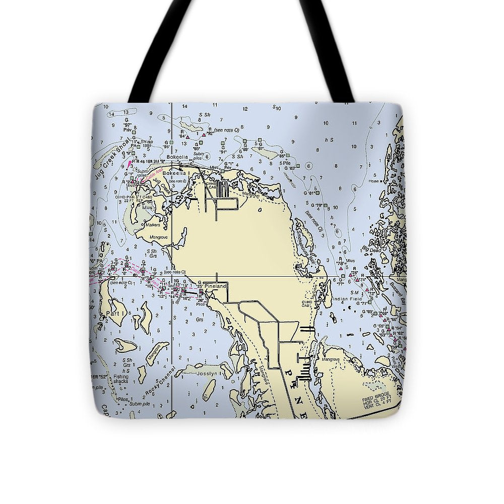 Bokeelia Florida Nautical Chart - Tote Bag