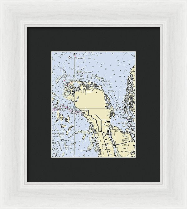 Bokeelia Florida Nautical Chart - Framed Print