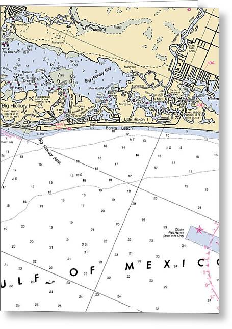 Bonita Beach-florida Nautical Chart - Greeting Card