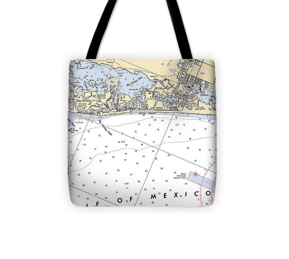 Bonita Beach Florida Nautical Chart Tote Bag
