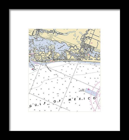 Bonita Beach-florida Nautical Chart - Framed Print