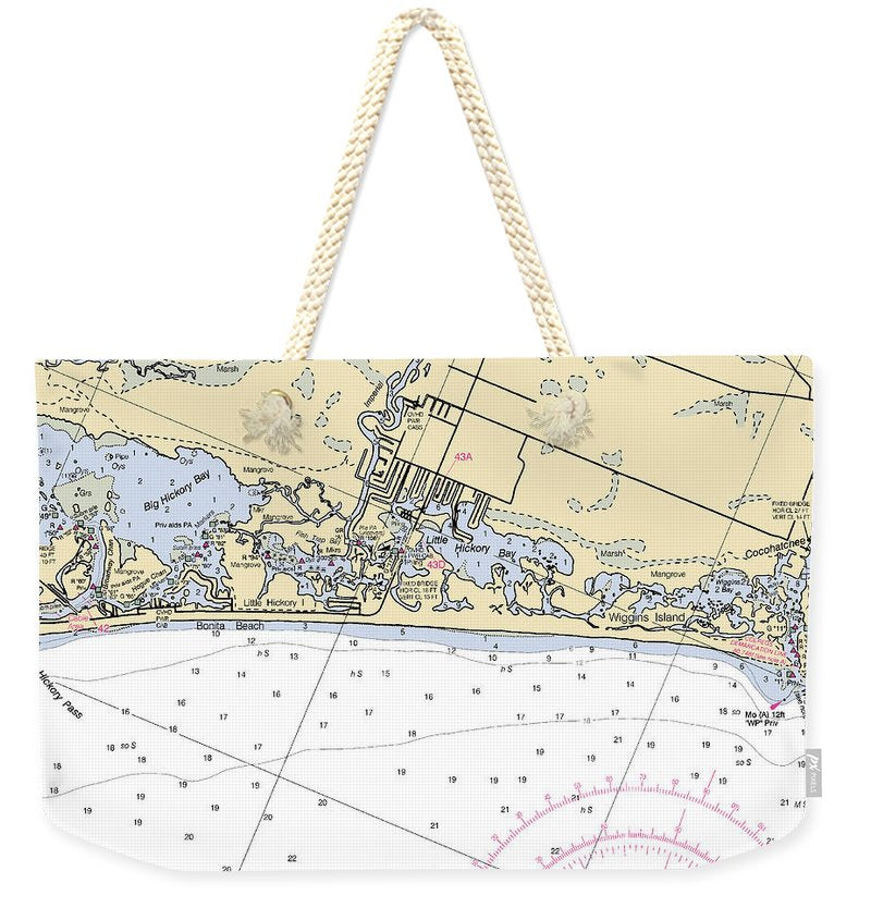 Bonita-springs -florida Nautical Chart _v6 - Weekender Tote Bag