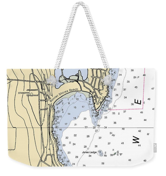 Bonnet Shores-rhode Island Nautical Chart - Weekender Tote Bag