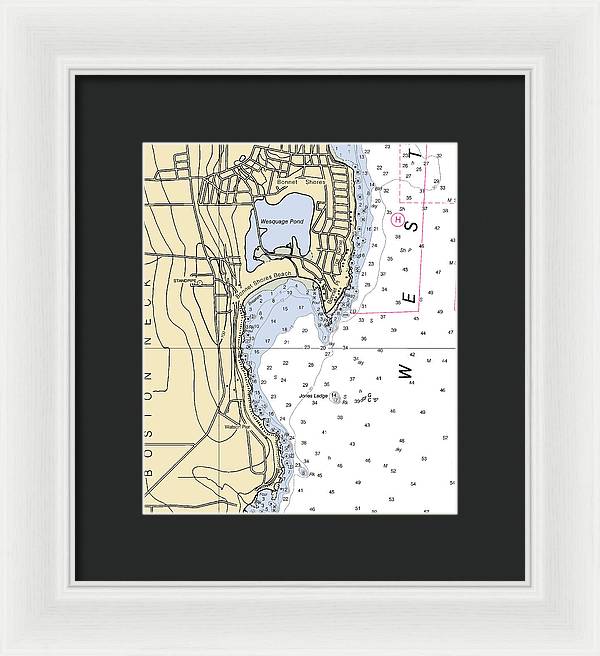 Bonnet Shores-rhode Island Nautical Chart - Framed Print