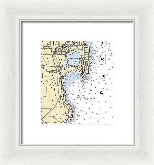 Bonnet Shores-rhode Island Nautical Chart - Framed Print