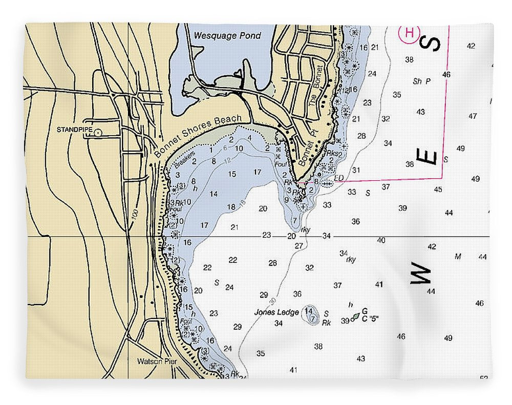 Bonnet Shores-rhode Island Nautical Chart - Blanket