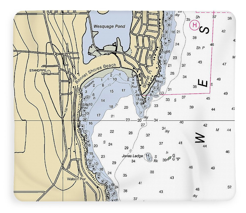 Bonnet Shores-rhode Island Nautical Chart - Blanket
