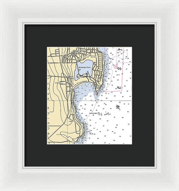 Bonnet Shores-rhode Island Nautical Chart - Framed Print