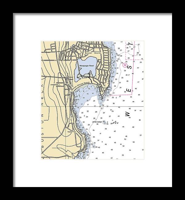 A beuatiful Framed Print of the Bonnet Shores-Rhode Island Nautical Chart by SeaKoast