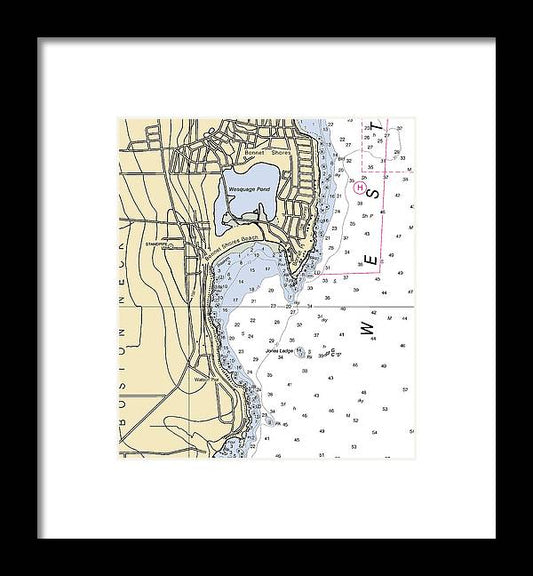 A beuatiful Framed Print of the Bonnet Shores-Rhode Island Nautical Chart by SeaKoast