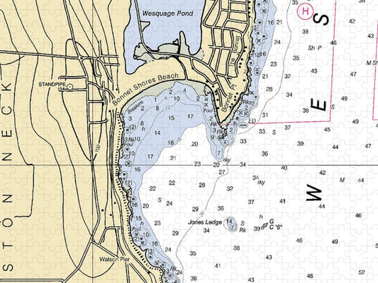 Bonnet Shores Rhode Island Nautical Chart Puzzle