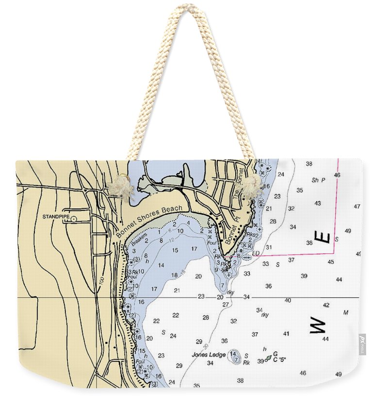 Bonnet Shores-rhode Island Nautical Chart - Weekender Tote Bag