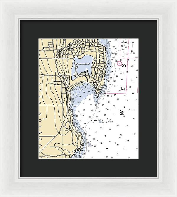 Bonnet Shores-rhode Island Nautical Chart - Framed Print