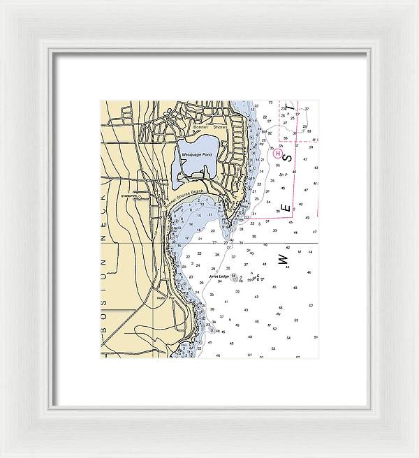 Bonnet Shores-rhode Island Nautical Chart - Framed Print